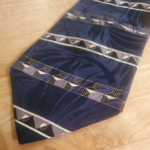 Blue And Beige Domani Necktie  Standard Legnth